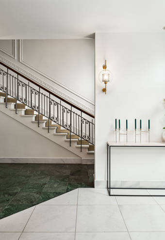 The Excelsior Hotel reception area and decorations