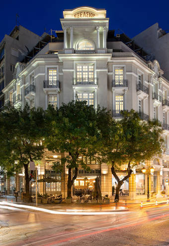 The Excelsior Hotel at night time